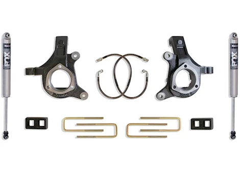 Maxtrac Suspension 07-16 SILVERADO/SIERRA 1500 2WD 3/1IN COMPLETE LIFT KIT W/FOX SHOCKS(CAST STEEL SUSP)