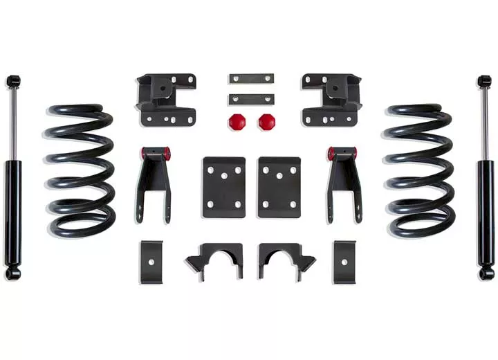 Maxtrac Suspension 07-13 silv/sierra 1500(single)2/4wd 2/4in lowering kit/flip kit/rear shocks(coil)