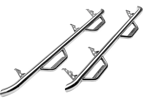 N-Fab Short Bed Polished Stainless Steel Nerf Bars- 5.7ft Bed