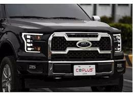 OLM 15-17 f150 grille lights black w/white drl infinite series