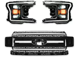 OLM 18-20 f150 essential series headlight and drl grille 2pc bundle