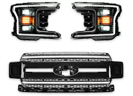 OLM 18-20 f150 essential series headlight and drl grille 2pc bundle