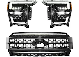 OLM 21-23 f150 infinite series headlight and drl grille 2pc bundle