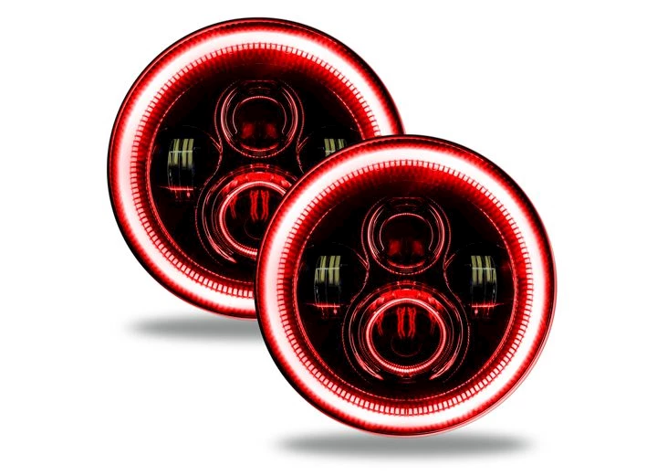 Oracle Lighting Oracle off-road 7in high powered led headlights-black bezel-red drive/pass Main Image