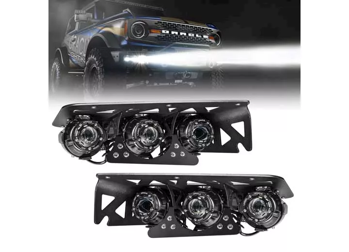 Oracle Lighting 21-c bronco off road laser + led fog light kit for steel bumper