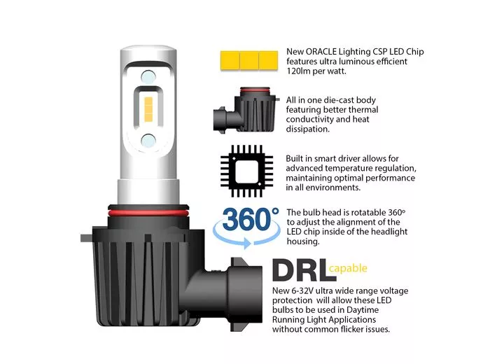 Oracle Lighting Oracle 9005 - 6000k vseries led headlight bulb conversion kit