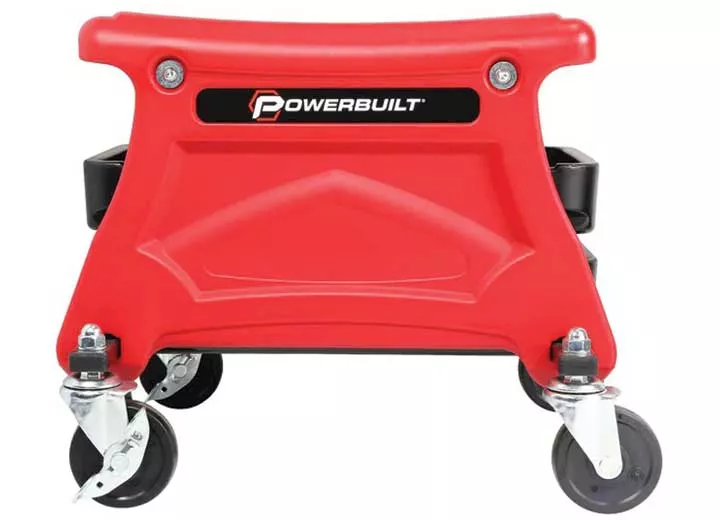 Powerbuilt Heavy duty compact rolling seat with storage trays