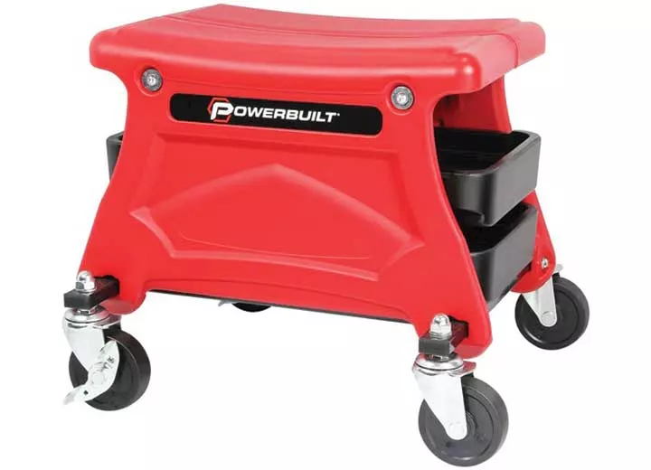 Powerbuilt/Cat Tools Heavy duty compact rolling seat with storage trays