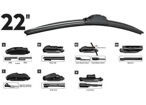 ProMaxx Automotive RTX-OE WIPER BLADE 22IN FRONT MULTI-FIT OE 7PCS