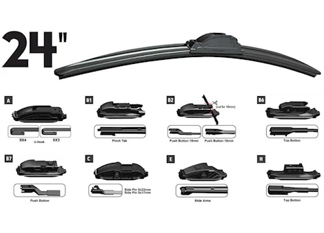 ProMaxx Automotive RTX-OE WIPER BLADE 24IN FRONT MULTI-FIT OE 8PCS