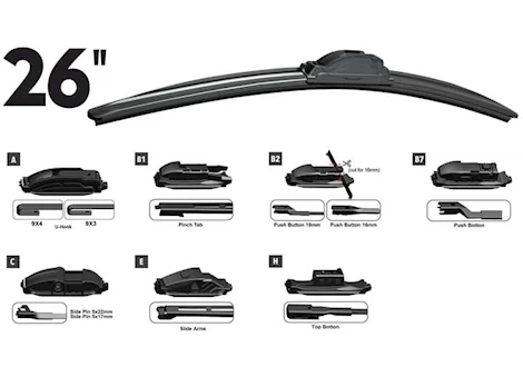 ProMaxx Automotive RTX-OE WIPER BLADE 26IN FRONT MULTI-FIT OE 7PCS