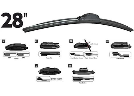 ProMaxx Automotive RTX-OE WIPER BLADE 28IN FRONT MULTI-FIT OE 6PCS