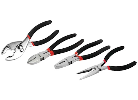 Performance Tool PLIERS SET W/ SLIP JOINT, LONG NOSE & LINESMAN, 4 PCS