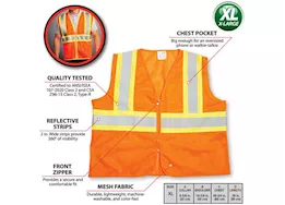 Performance Tool Class-2 high visibility safety vest, xl