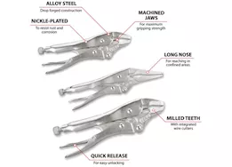 Performance Tool Locking pliers set, 3 pcs