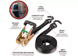 Performance Tool Ratcheting tie dowm strap, 1in x 14ft