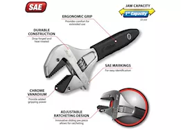 Performance Tool Ratcheting adjustable wrench, 8in