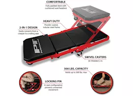 Performance Tool 2-in-1 z-frame folding creeper, 36in