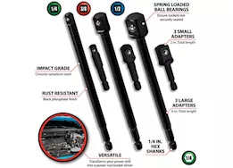 Performance Tool 6 pc 2in & 6in socket adapter set