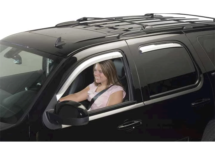 Putco 07-14 TAHOE/YUKON 4PC INCHANNEL CHROME SIDE WINDOW VISORS