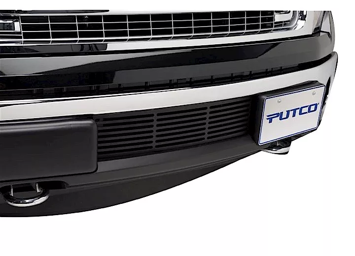 Putco 11-14 f150 ecoboost stainless black bar grille w/o heater plug