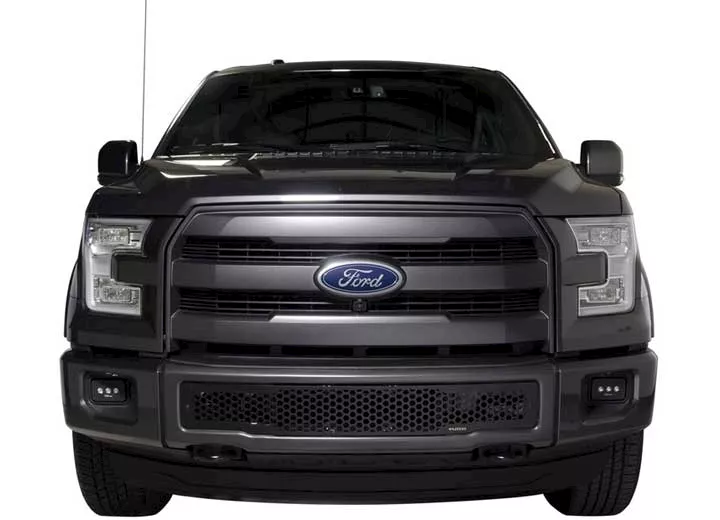 Putco 15-17 f150 bumper grille inserts stainless steel black punch design