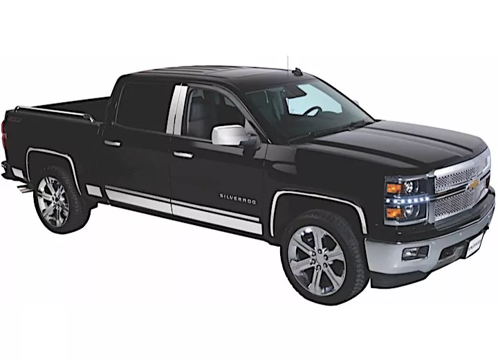 Putco 14-18 silverado 1500/15-19 silverado 2500/3500 double cab 6.5ft bed ss rocker panels-10pcs