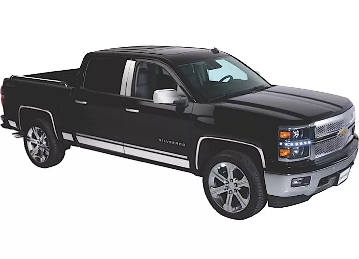 Putco 14-18 silverado 1500/15-19 silverado/sierra 2500/3500 crew cab 6.5ft bed ss rocker panel 10pcs