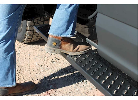 Raptor 09-24 RAM 1500/2500/3500 REG 6.5 IN SAWTOOTH SLIDE TRACK RUNNING BOARDS TXT BLACK
