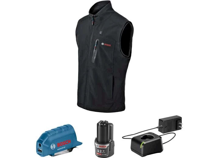 Robert Bosch Tool Company 12v max heated vest kit w/ 1- 2 ah battery, charger & holster - l Main Image