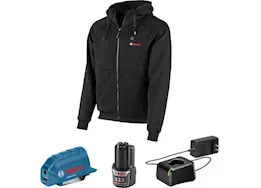 Robert Bosch Tool Company 12v max heated hoodie kit w/ 1- 2 ah battery, charger & holster - 2xl