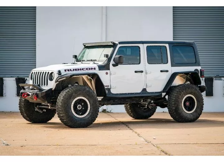 Road Armor 18-c jeep jt/jl stealth wide front fender flare jl body armor w switchback led drl-texture black