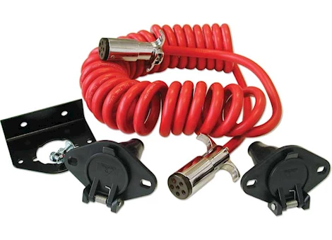 Roadmaster Flexo-Coil Wiring Kit - 6-Wire Flexo-Coil Cord with Plugs, Sockets, & Socket Bracket