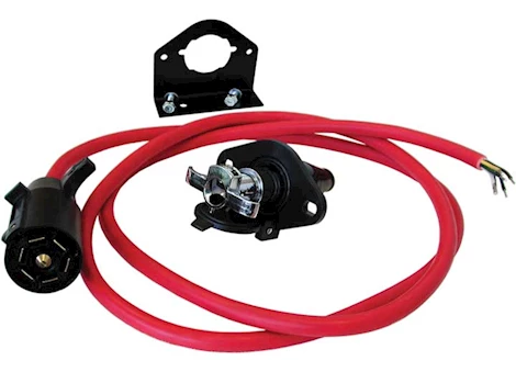 Roadmaster Straight Cord Wiring Kit - 7 to 6 Wire Straight Cord with Plugs, Socket, & Bracket