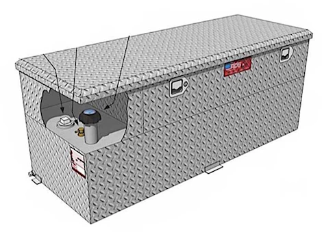 RDS Transfer Fuel Tank & Toolbox Combo with Pump - 60 Gallon Capacity