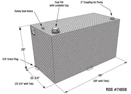 RDS 113gal rect transfer tank, aluminum