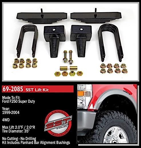 ReadyLift Suspension / Logiq Air 2IN LIFT KIT 2 DRIVE SHAFT INCL CARRIER BEARING SPACER 99-04 F250/F350/F450 4WD