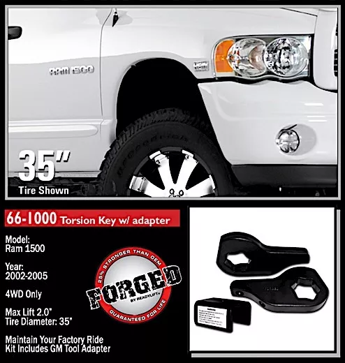 ReadyLift Suspension / Logiq Air 2in level kit(forged torsion key)02-05 ram 1500 4wd