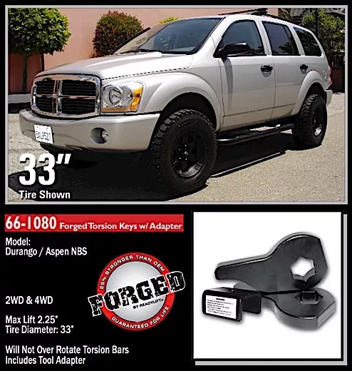 ReadyLift Suspension 2.25in level kit(forged torsion key)04-10 ram durango