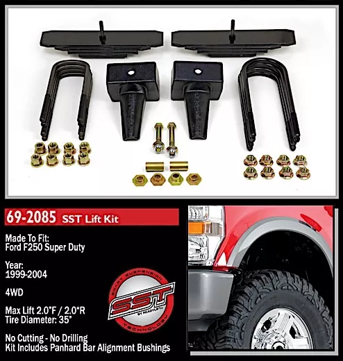 ReadyLift Suspension / Logiq Air 2in lift kit 2 drive shaft incl carrier bearing spacer 99-04 f250/f350/f450 4wd