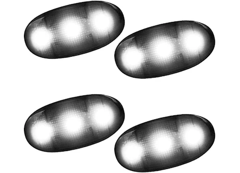 Recon Truck Accessories 11-C F350/F450 DUALLY FENDER LENSES (4 PC SET) WHITE LIGHTS SMOKED LENS W/ BLACK
