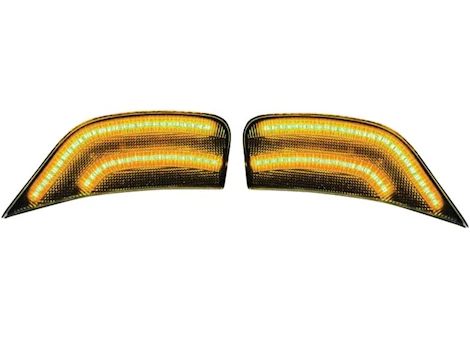 Recon Truck Accessories 21-C ESCALADE/TAHOSE/YUKON LED FRONT FENDER LENS W AMBER LEDS - SMOKED LENS
