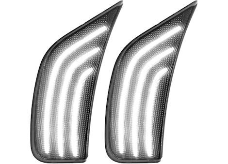 Recon Truck Accessories 21-C ESCALADE/TAHOSE/YUKON LED FRONT FENDER LENS W WHITE LEDS - SMOKED LENS