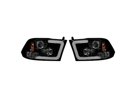 Recon Truck Accessories 09-13 RAM 1500/10-14 RAM 2500/3500 PROJECTOR HEADLIGHTS W/HIGH POWER OLED HALOS/DRL-SMOKED/BLACK