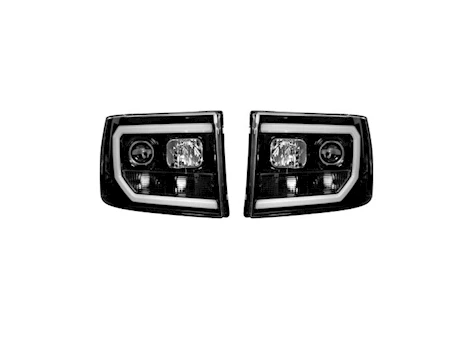 Recon Truck Accessories 07-13 SIERRA(2ND GEN)PROJECTOR HEADLIGHTS W/HIGH POWER SMOOTH OLED HALOS/DRL-SMOKED/BLACK