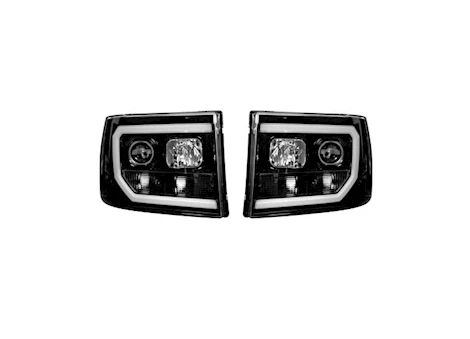 Recon Truck Accessories 07-13 SIERRA(2ND GEN)PROJECTOR HEADLIGHTS W/HIGH POWER SMOOTH OLED HALOS/DRL-SMOKED/BLACK