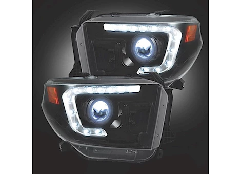Recon Truck Accessories 14-21 TUNDRA PROJECTOR HEADLIGHTS W/ULTRA HIGH POWER SMOOTH OLED HALOS/DRL-DRIVE/