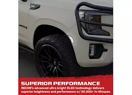 Recon Truck Accessories 21-c escalade/tahose/yukon led front fender lens w white leds - smoked lens