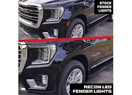 Recon Truck Accessories 21-c escalade/tahose/yukon led front fender lens w white leds - smoked lens