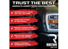 Recon Truck Accessories 21-c escalade/tahose/yukon led front fender lens w white leds - smoked lens
